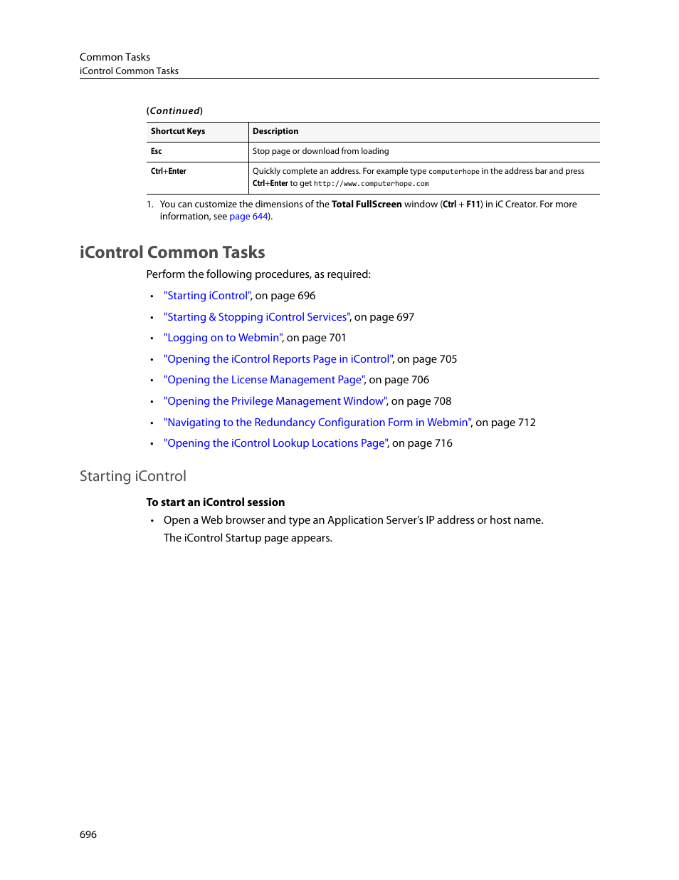 Icontrol common tasks, Starting icontrol, Starting | Icontrol | Grass Valley iControl V.4.43 User Manual | Page 706 / 772