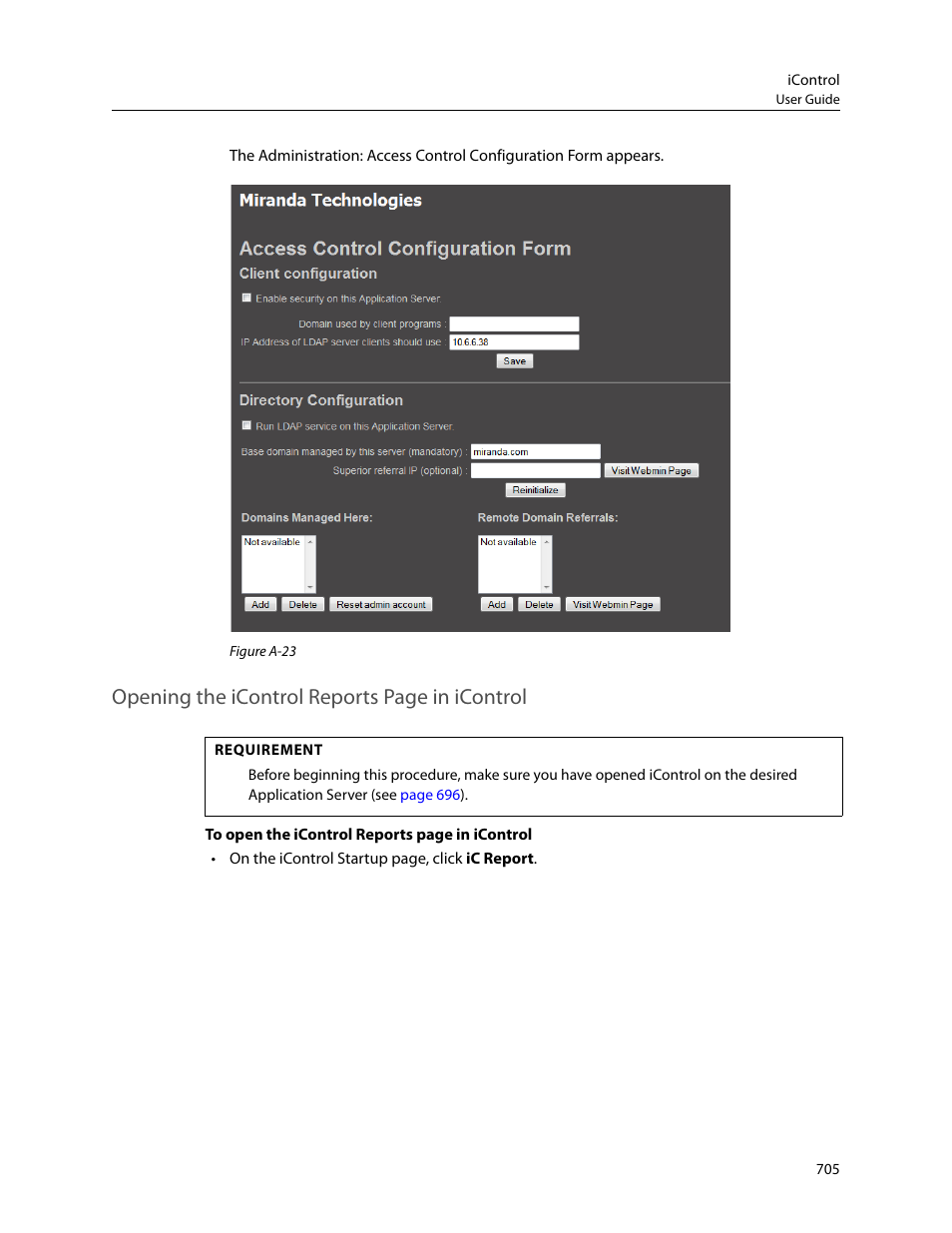 Opening the icontrol reports page in icontrol | Grass Valley iControl V.4.43 User Manual | Page 715 / 772