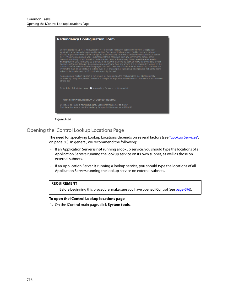 Opening the icontrol lookup locations page | Grass Valley iControl V.4.43 User Manual | Page 726 / 772