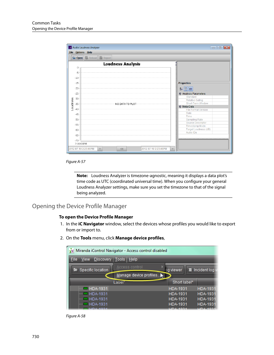 Opening the device profile manager | Grass Valley iControl V.4.43 User Manual | Page 740 / 772