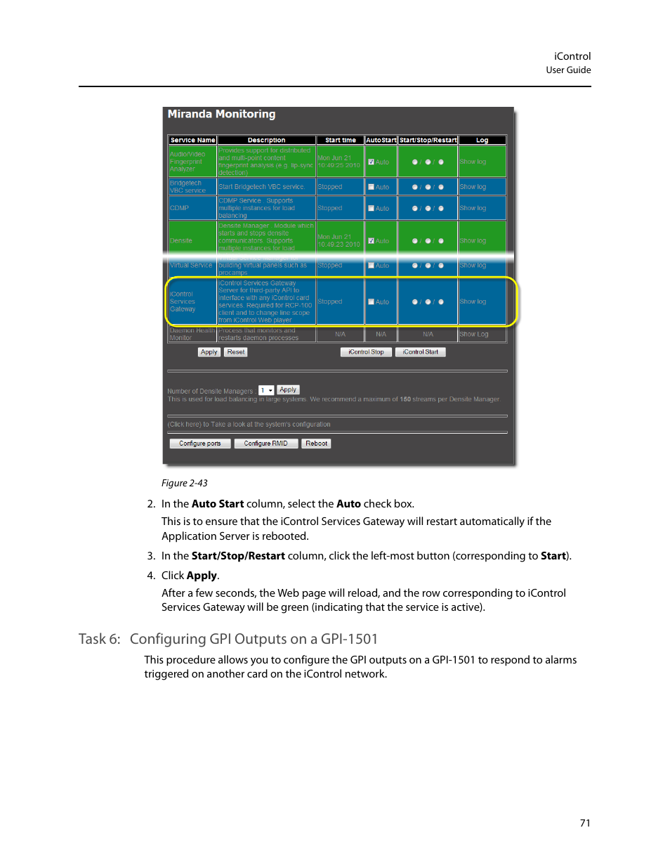 Task 6: configuring gpi outputs on a gpi-1501, Configuring gpi outputs on a gpi-1501 | Grass Valley iControl V.4.43 User Manual | Page 81 / 772