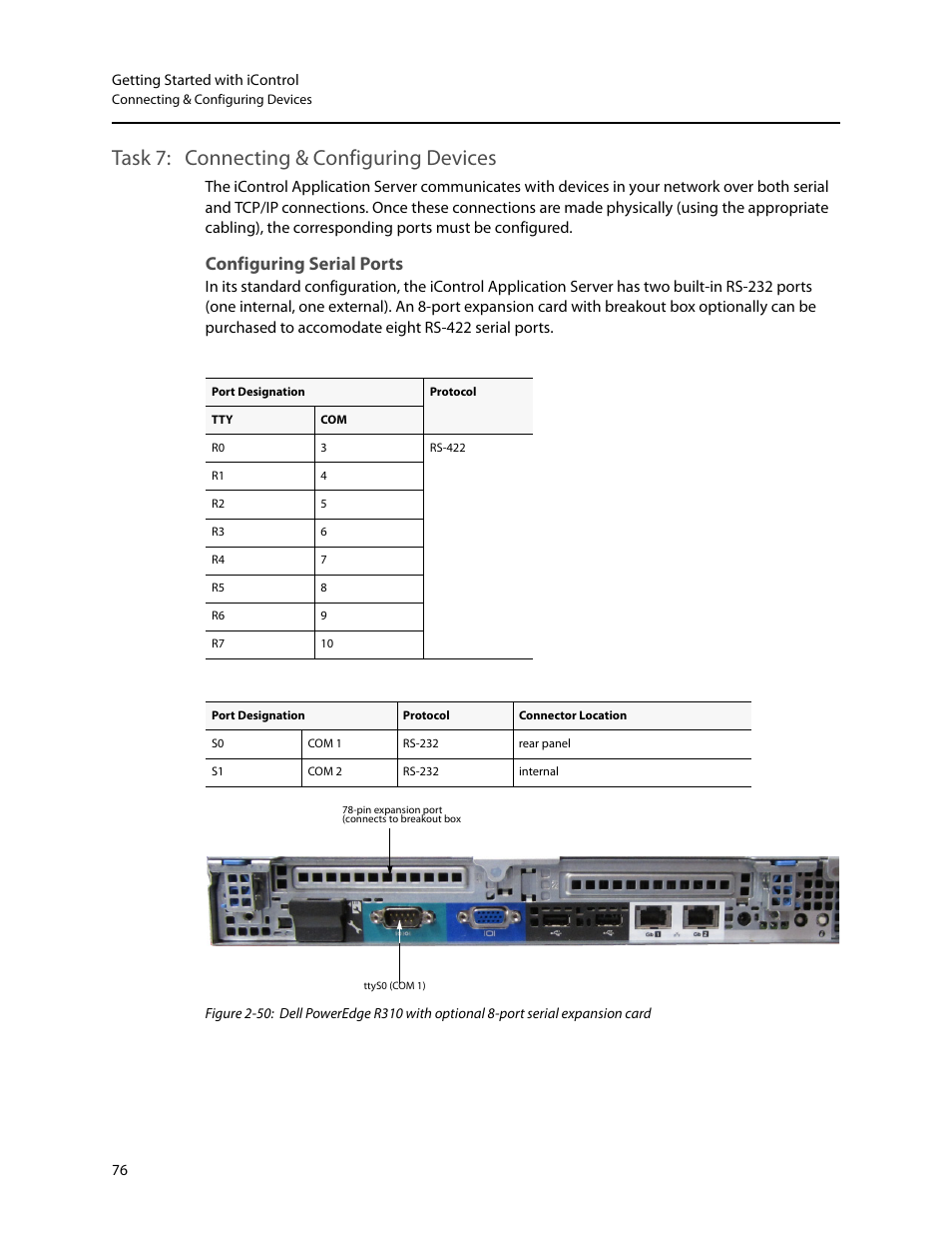 Task 7: connecting & configuring devices, Configuring serial ports, Connecting & configuring devices | Grass Valley iControl V.4.43 User Manual | Page 86 / 772
