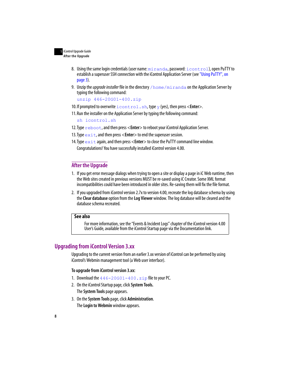 After the upgrade, Upgrading from icontrol version 3.xx | Grass Valley iControl V.4.00 User Manual | Page 12 / 17
