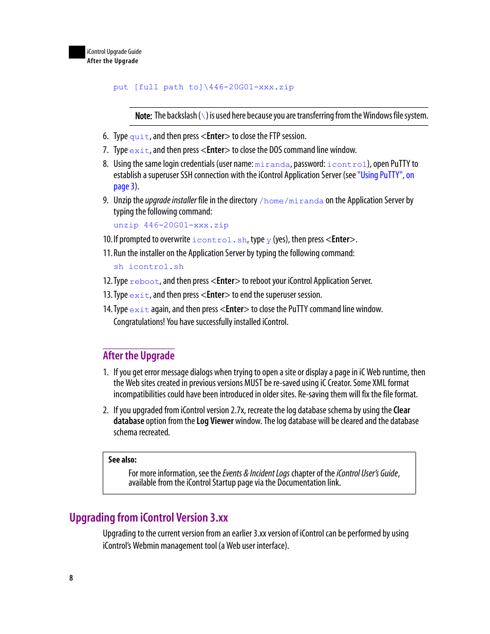 After the upgrade, Upgrading from icontrol version 3.xx | Grass Valley iControl Upgrade Guide User Manual | Page 12 / 17
