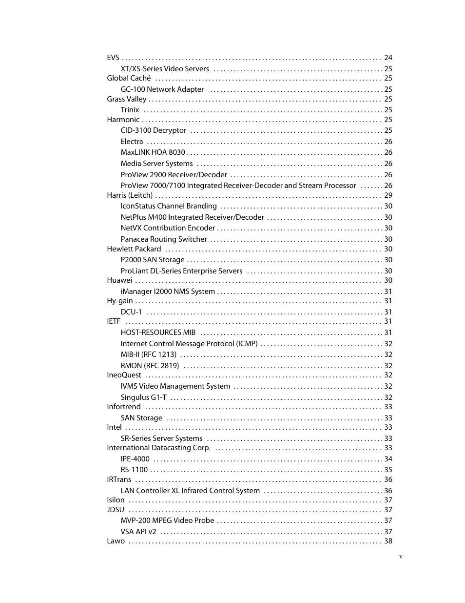 Grass Valley iControl Supported Devices V.2 User Manual | Page 5 / 86