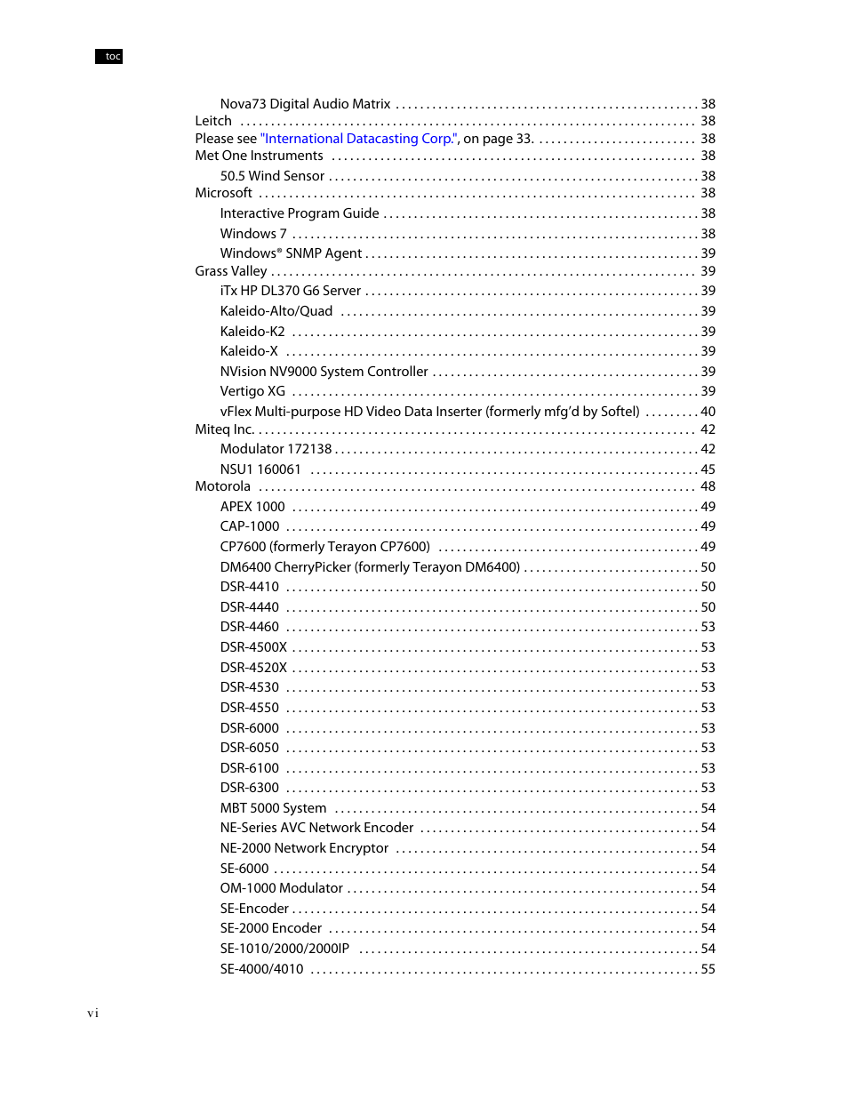 Grass Valley iControl Supported Devices V.2 User Manual | Page 6 / 86