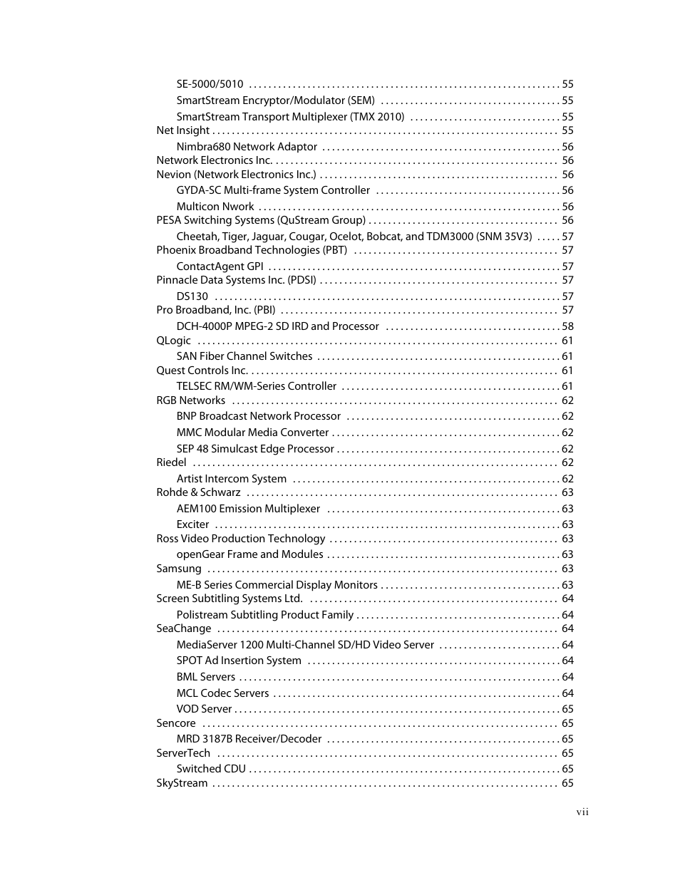 Grass Valley iControl Supported Devices V.2 User Manual | Page 7 / 86