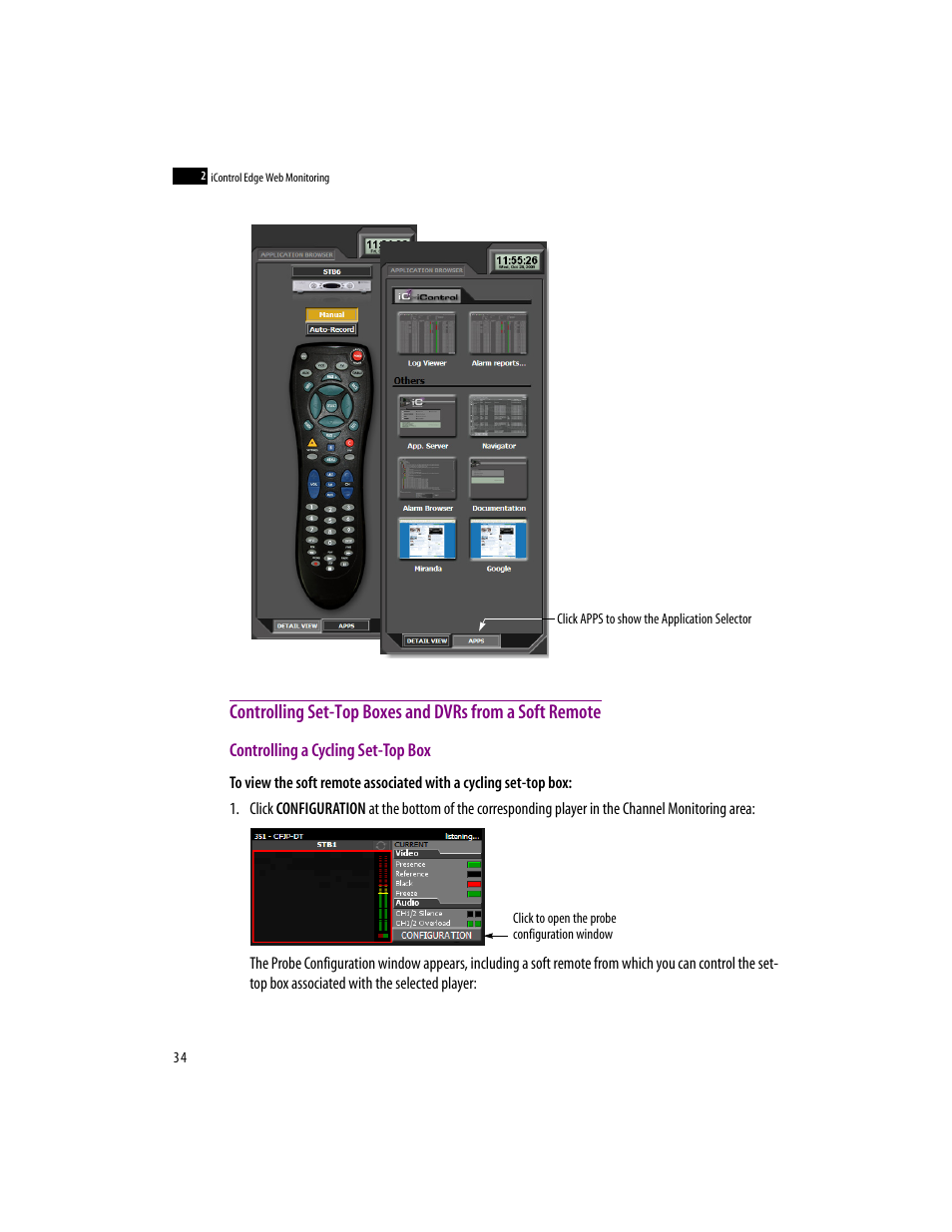 Controlling a cycling set-top box | Grass Valley iControlEdge v.1.20 User Manual | Page 38 / 62