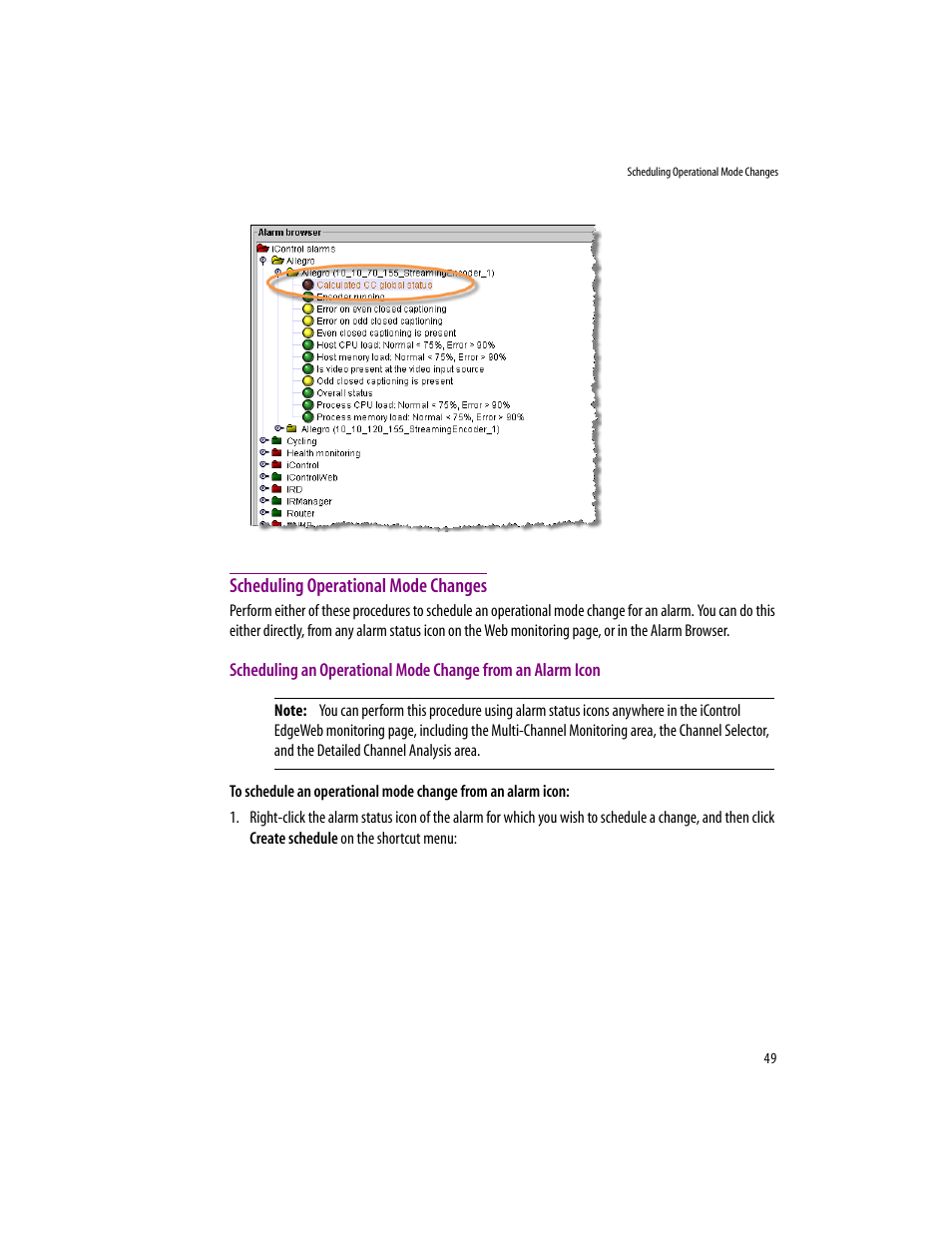 Scheduling operational mode changes | Grass Valley iControlEdge v.1.20 User Manual | Page 53 / 62