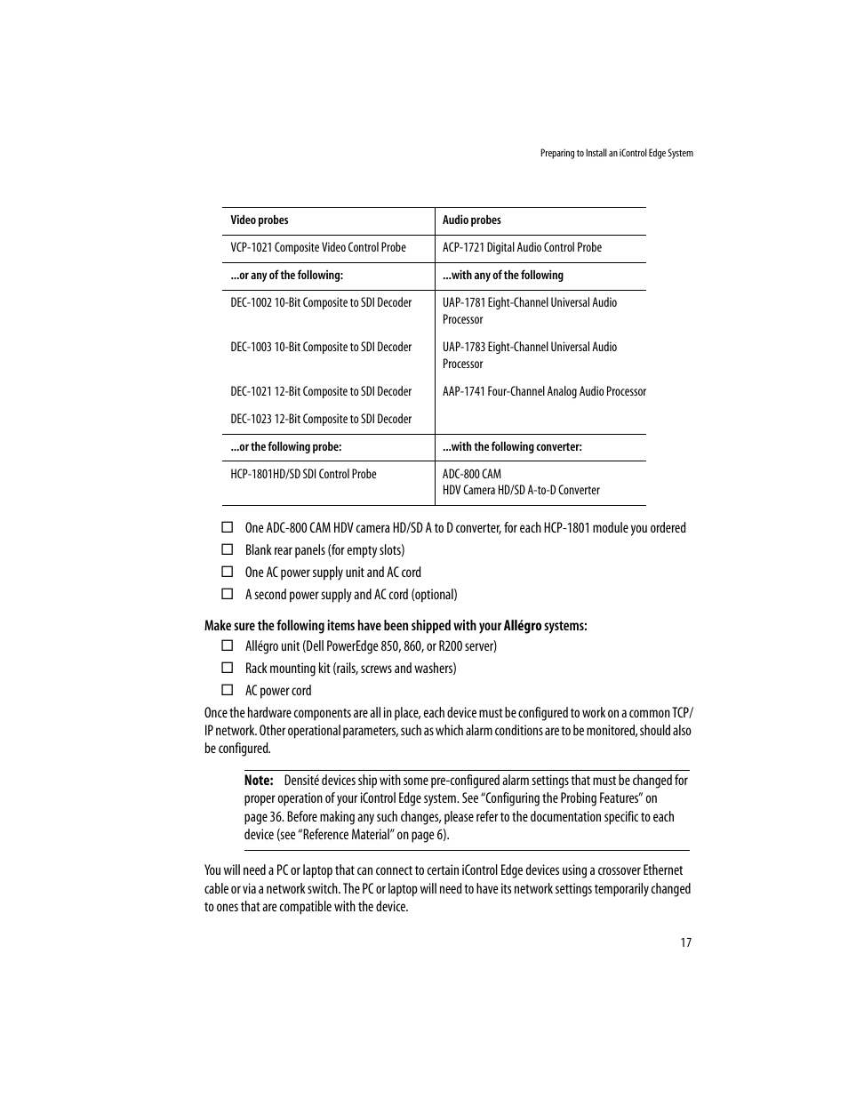 Grass Valley iControlEdge v.1.20 Installation User Manual | Page 21 / 110