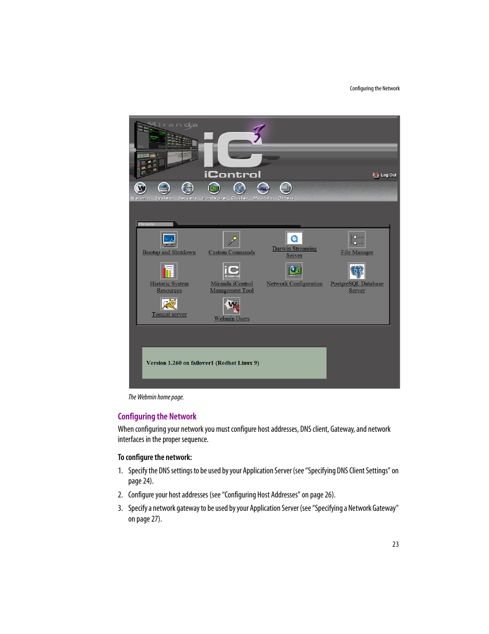 Configuring the network | Grass Valley iControlEdge v.1.20 Installation User Manual | Page 27 / 110
