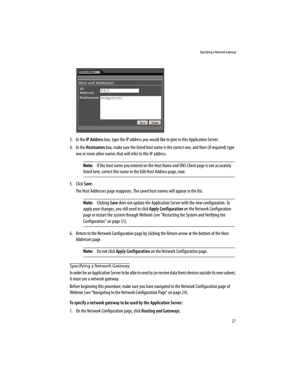 Specifying a network gateway, Er (see “specifying a network gateway | Grass Valley iControlEdge v.1.20 Installation User Manual | Page 31 / 110