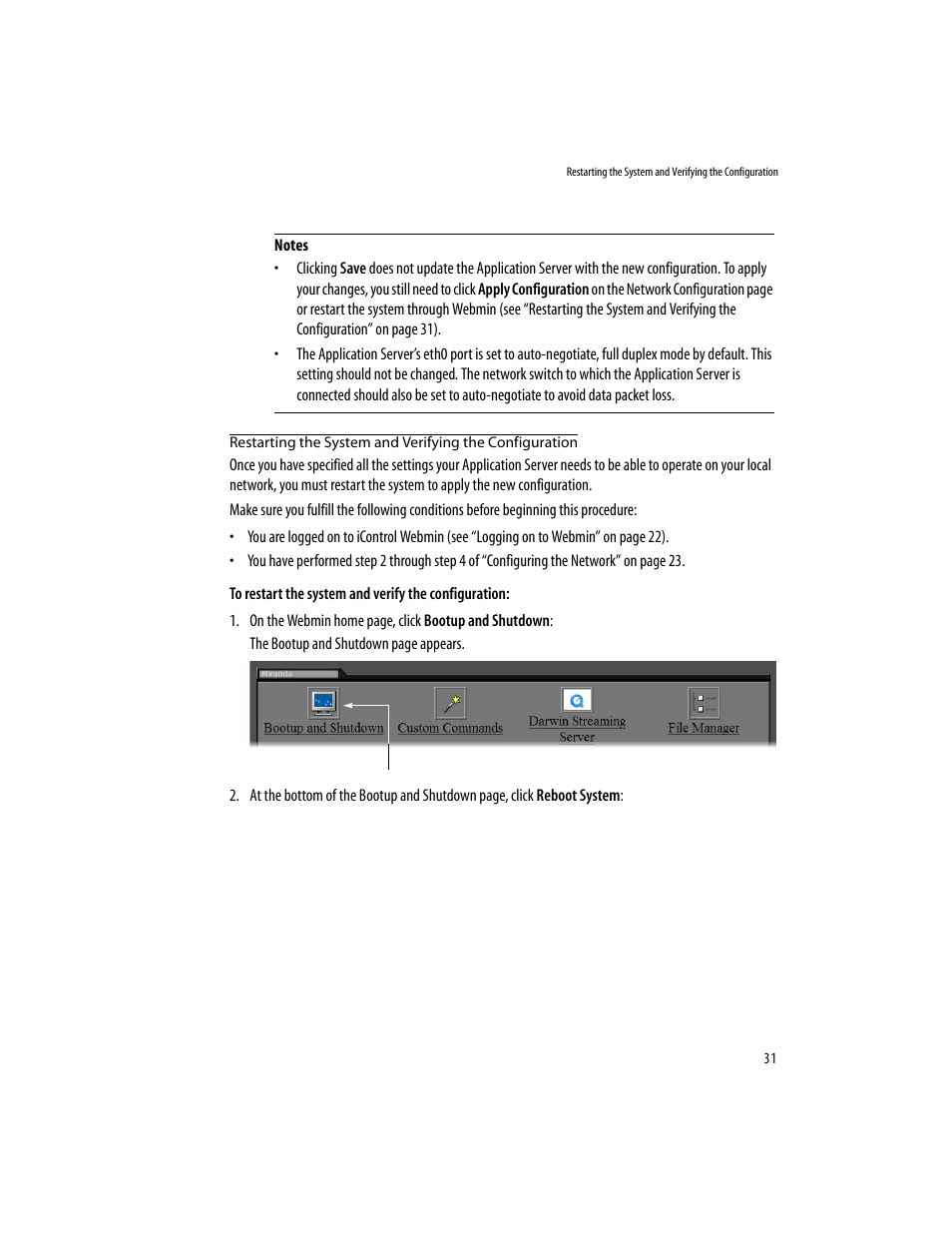 Restarting the system and verifying the | Grass Valley iControlEdge v.1.20 Installation User Manual | Page 35 / 110
