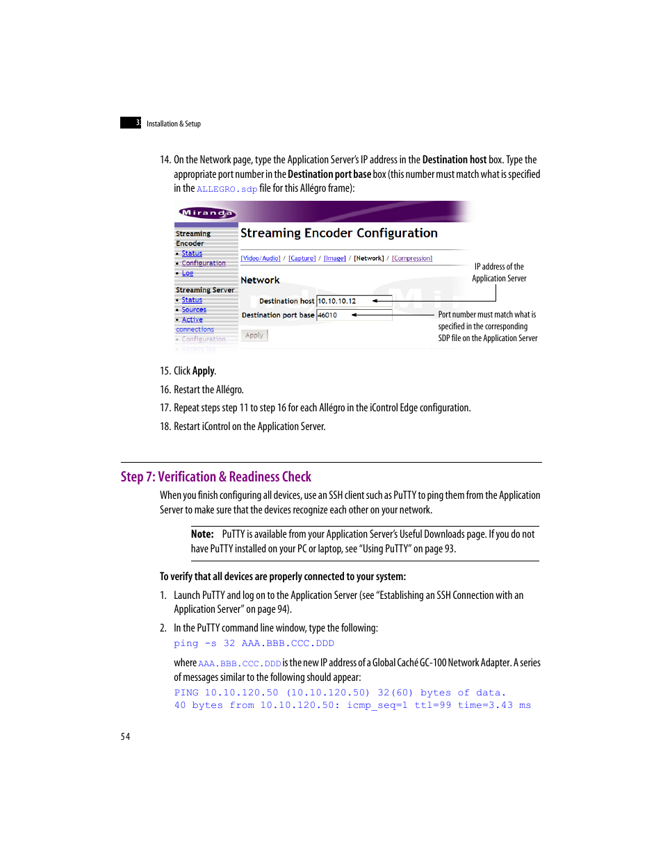 Step 7: verification & readiness check | Grass Valley iControlEdge v.1.20 Installation User Manual | Page 58 / 110