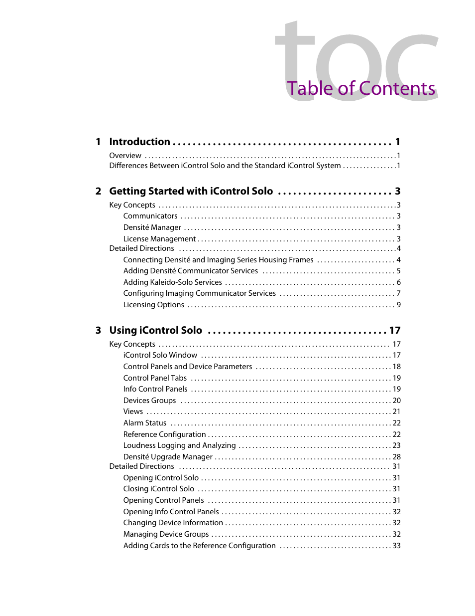 Grass Valley iControl Solo v.6.00 User Manual | Page 3 / 70