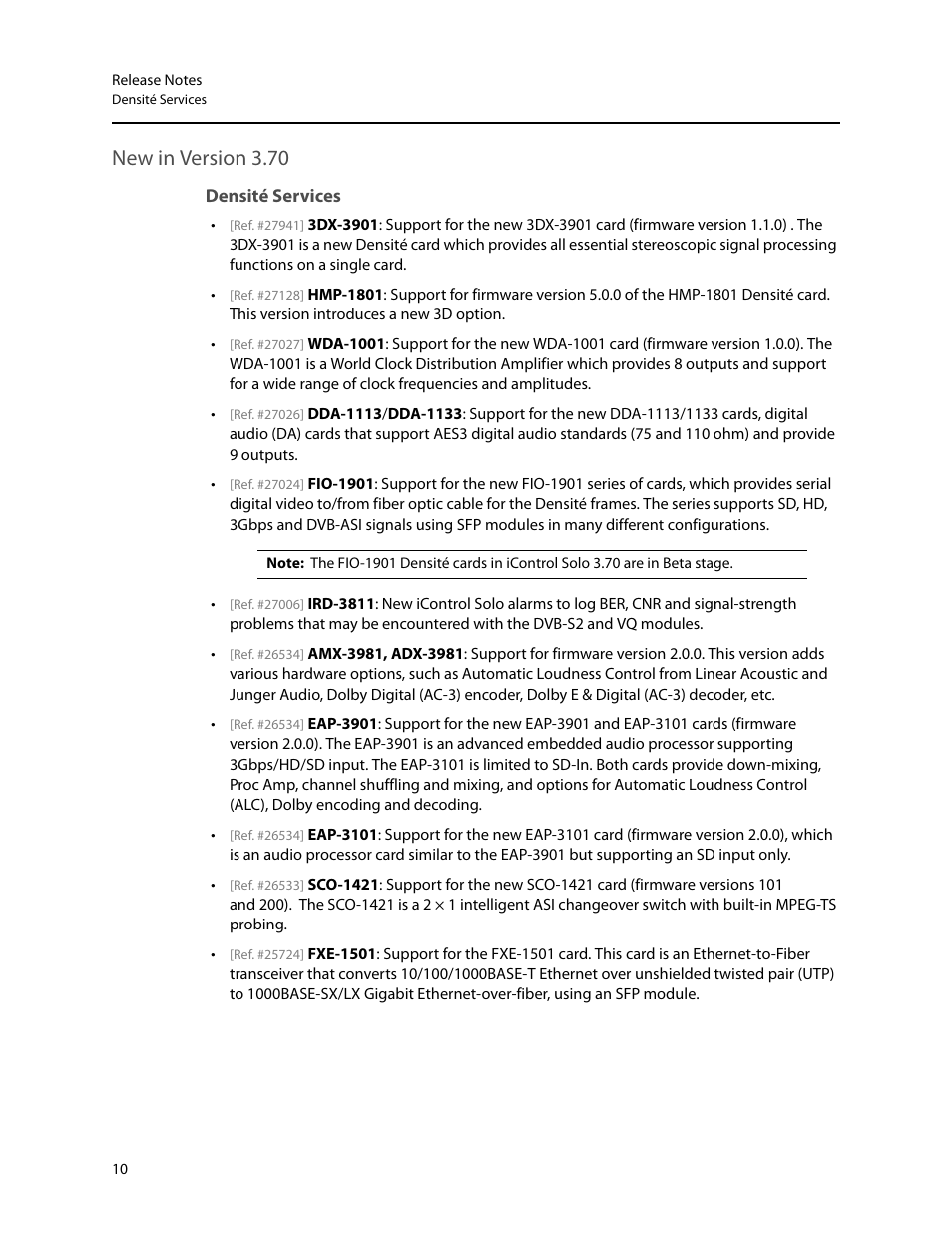 New in version 3.70, Densité services | Grass Valley iControl Solo v.4.13 User Manual | Page 14 / 25
