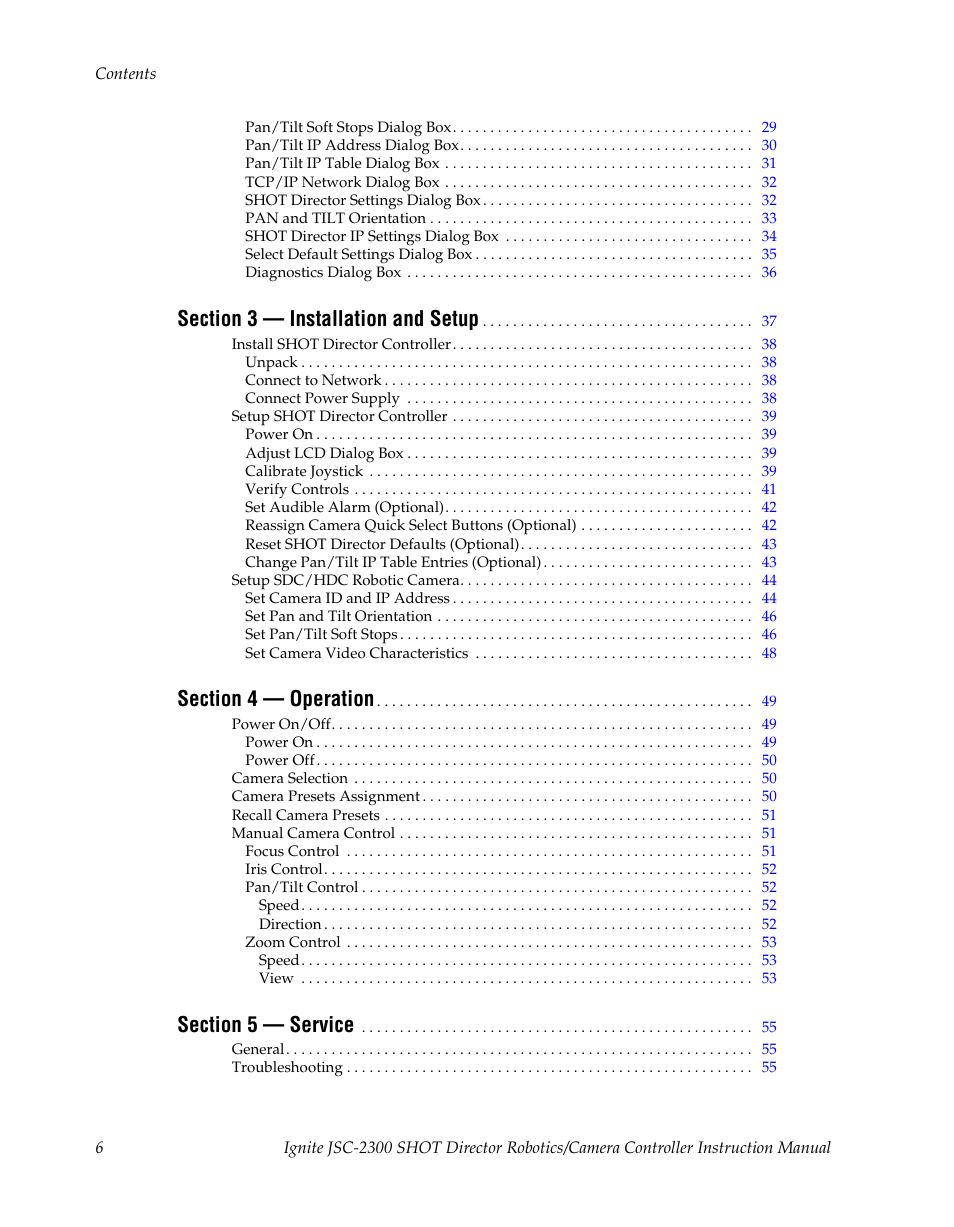 Grass Valley JSC-2300 SHOT User Manual | Page 6 / 66