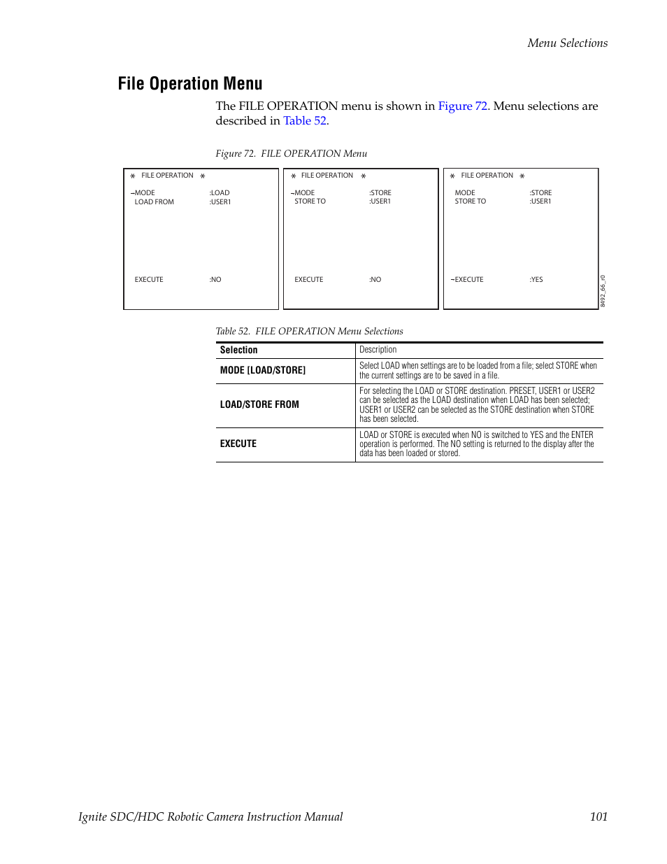 File operation menu | Grass Valley Ignite SDC User Manual | Page 101 / 122