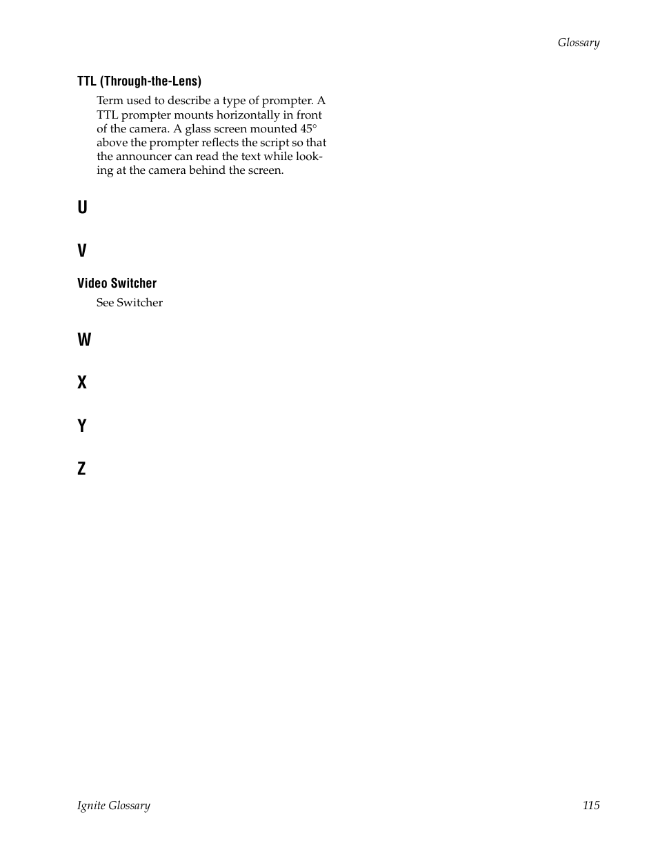 Wx y z | Grass Valley Ignite SDC User Manual | Page 115 / 122