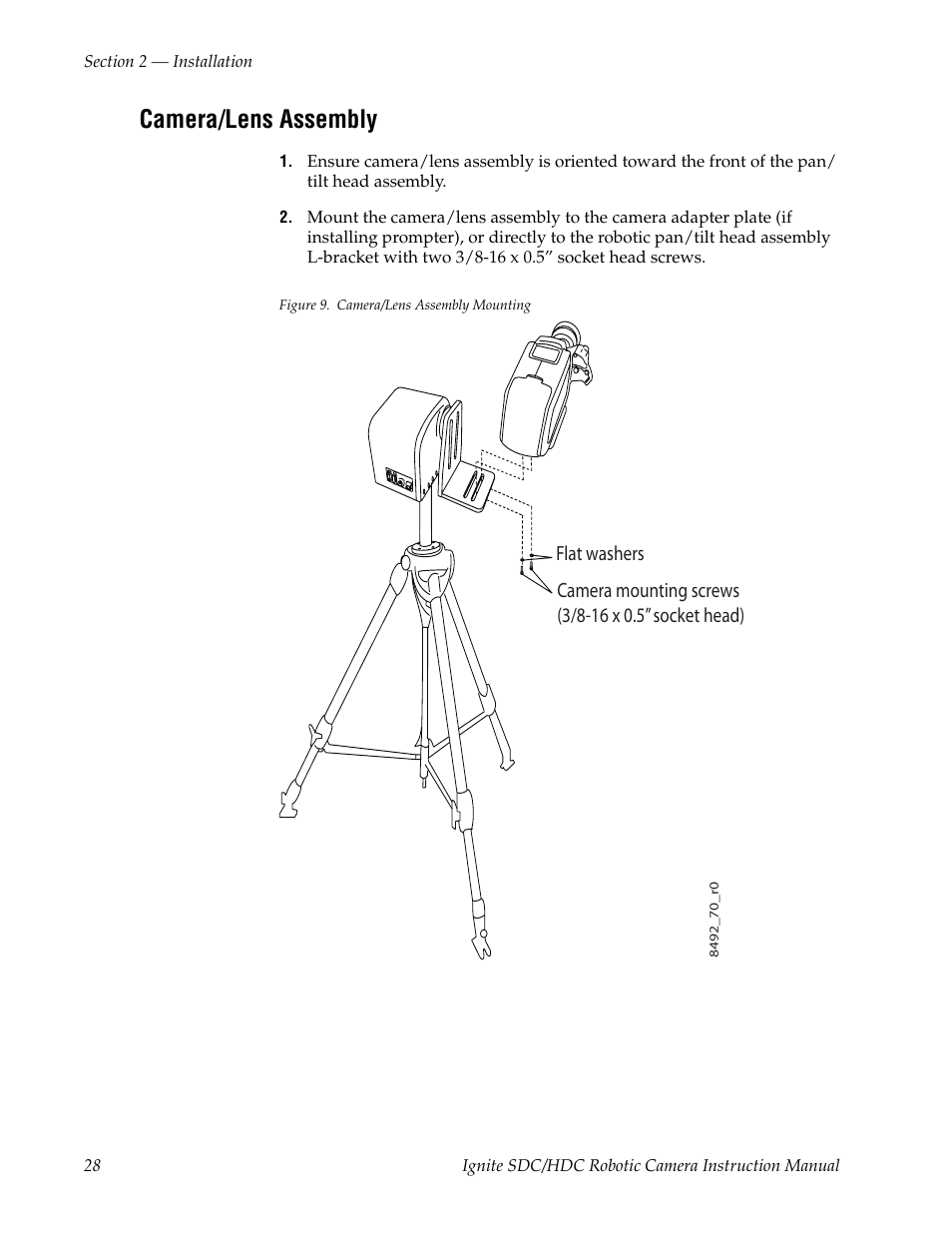 Camera/lens assembly | Grass Valley Ignite SDC User Manual | Page 28 / 122