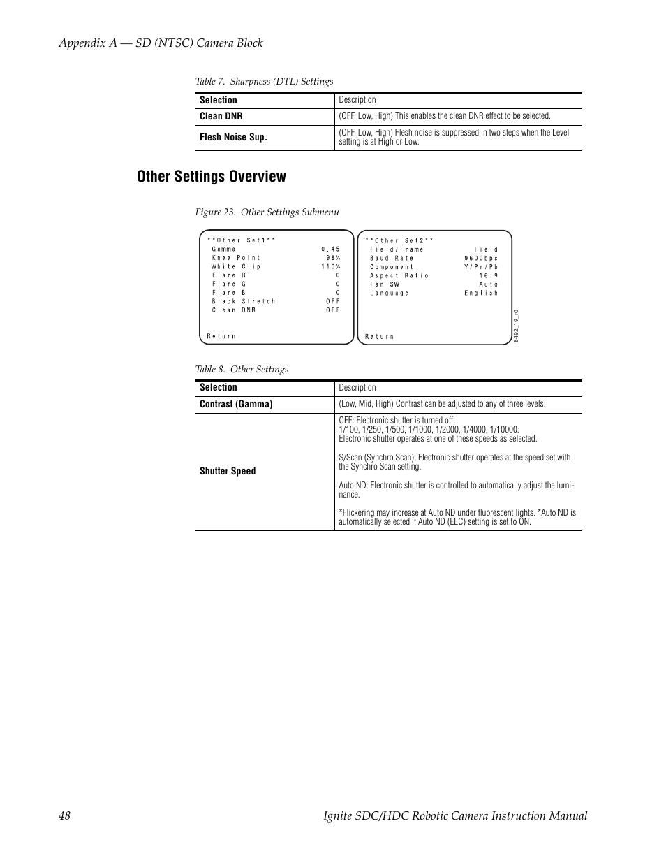 Other settings overview | Grass Valley Ignite SDC User Manual | Page 48 / 122