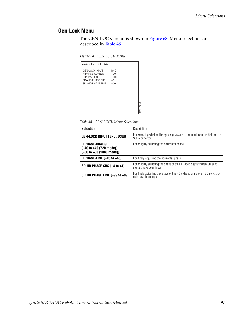 Gen-lock menu | Grass Valley Ignite SDC User Manual | Page 97 / 122