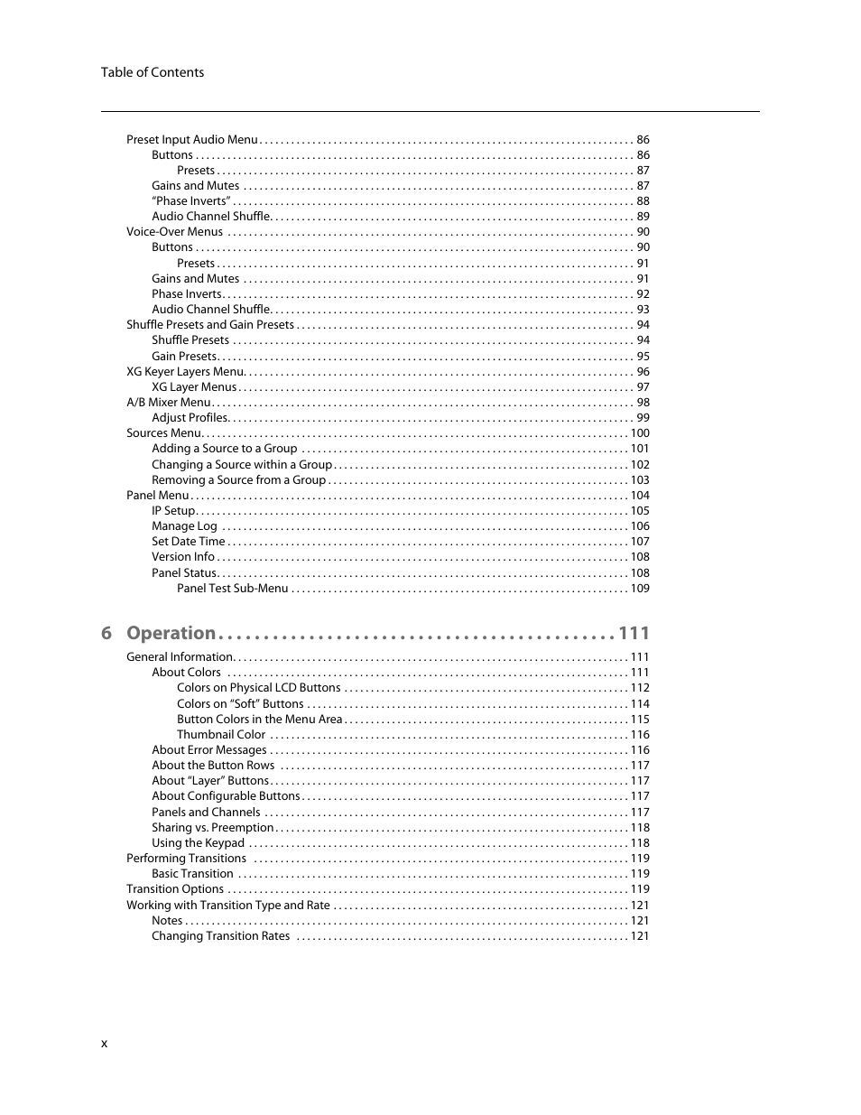 6 operation | Grass Valley iMC-Panel-100 v.7.2.9.0 User Manual | Page 10 / 190