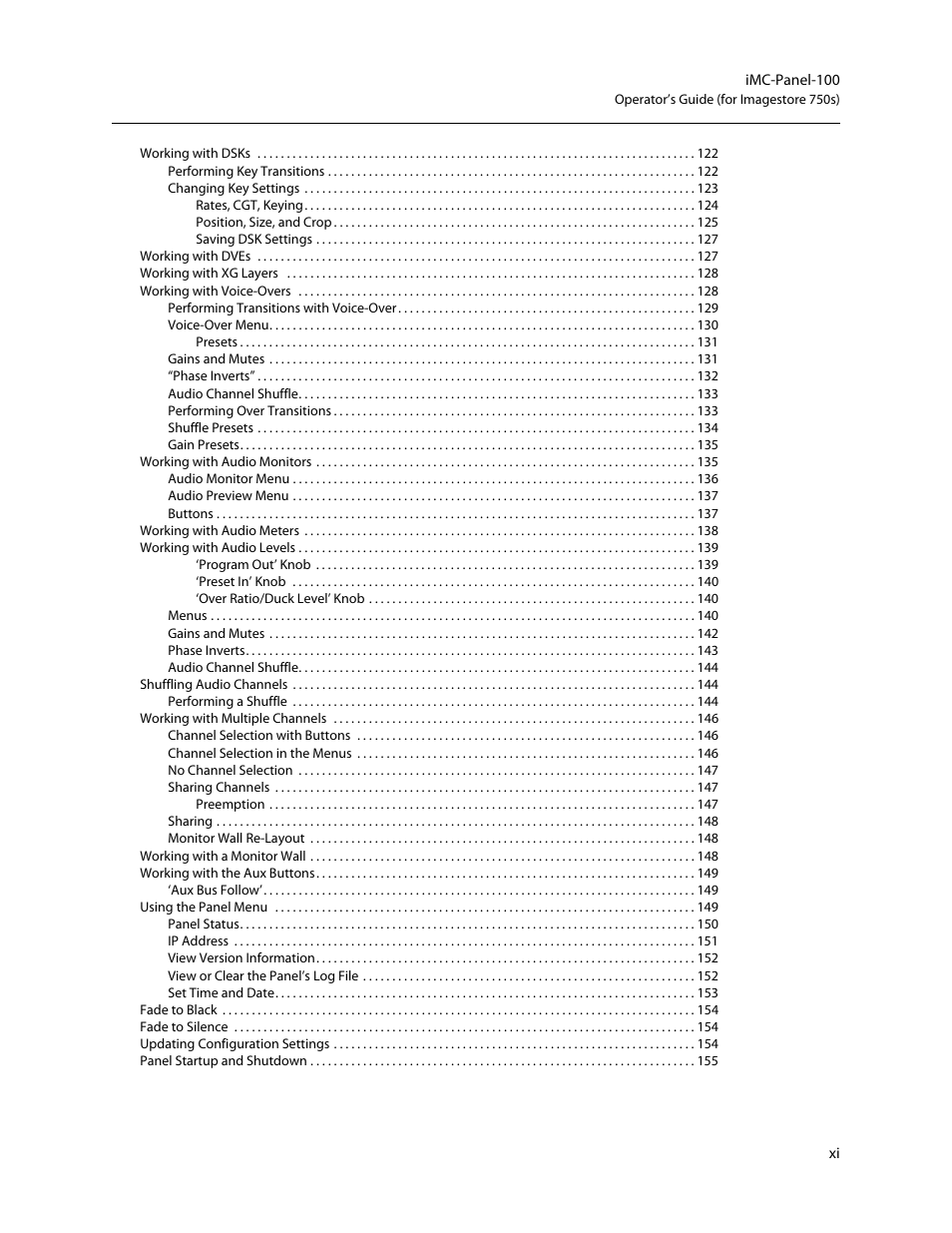 Grass Valley iMC-Panel-100 v.7.2.9.0 User Manual | Page 11 / 190