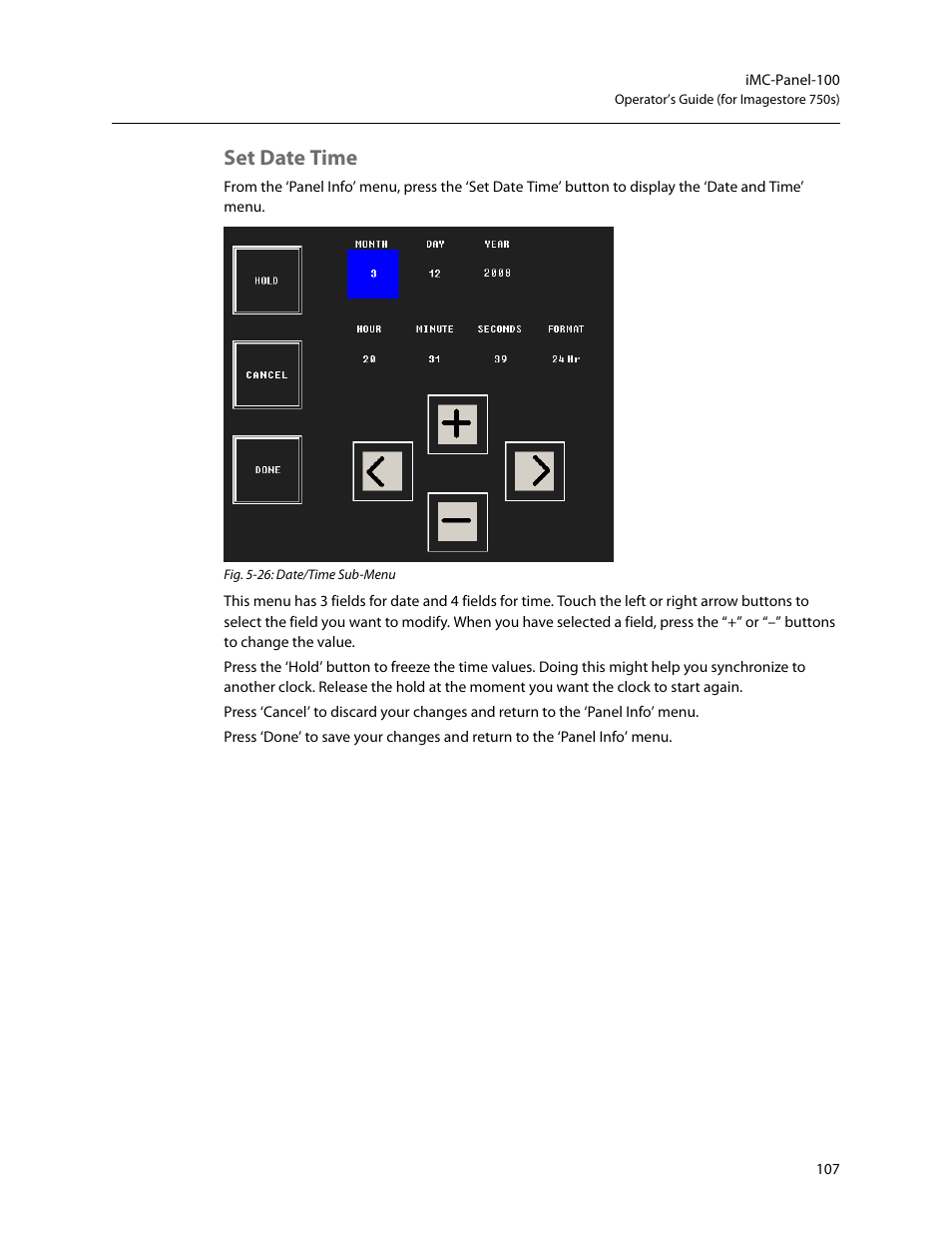 Set date time | Grass Valley iMC-Panel-100 v.7.2.9.0 User Manual | Page 119 / 190