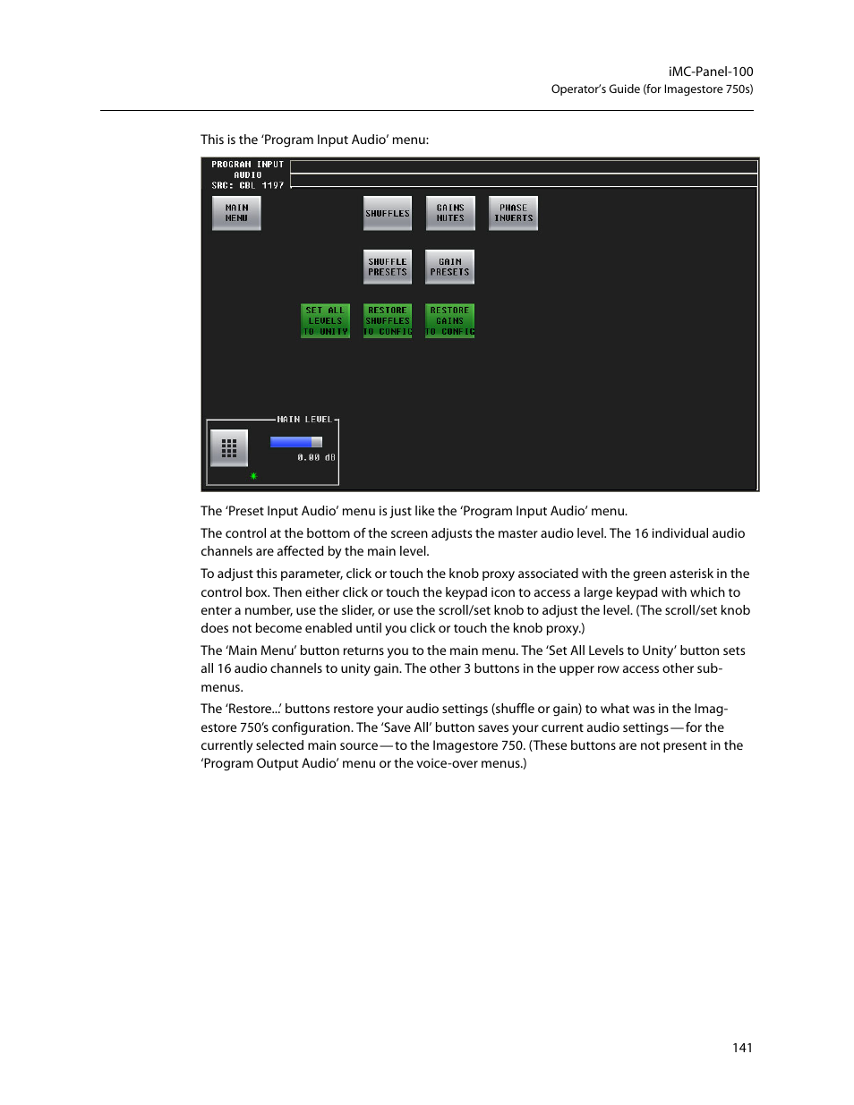 Grass Valley iMC-Panel-100 v.7.2.9.0 User Manual | Page 153 / 190
