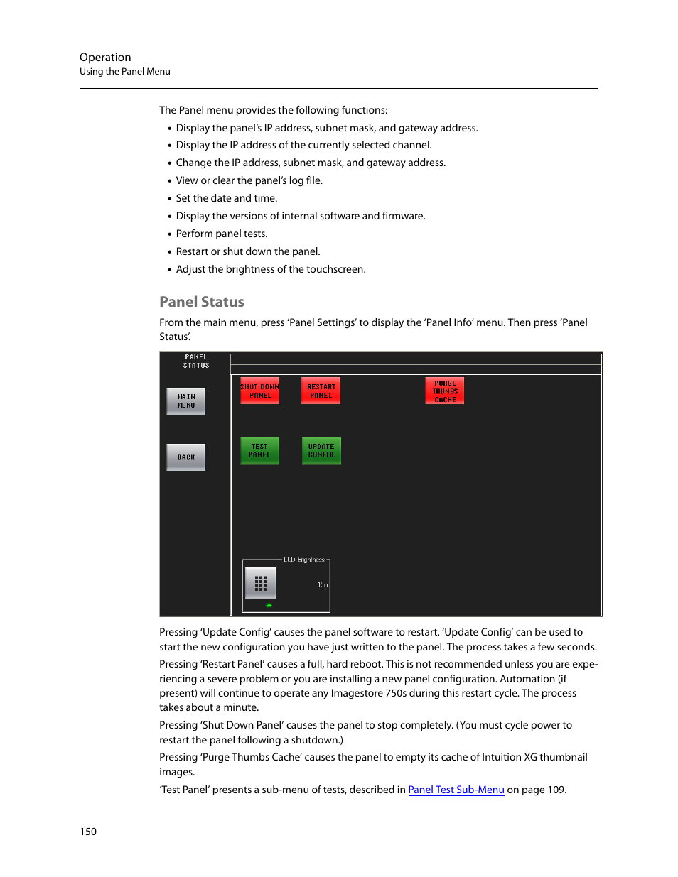 Panel status | Grass Valley iMC-Panel-100 v.7.2.9.0 User Manual | Page 162 / 190