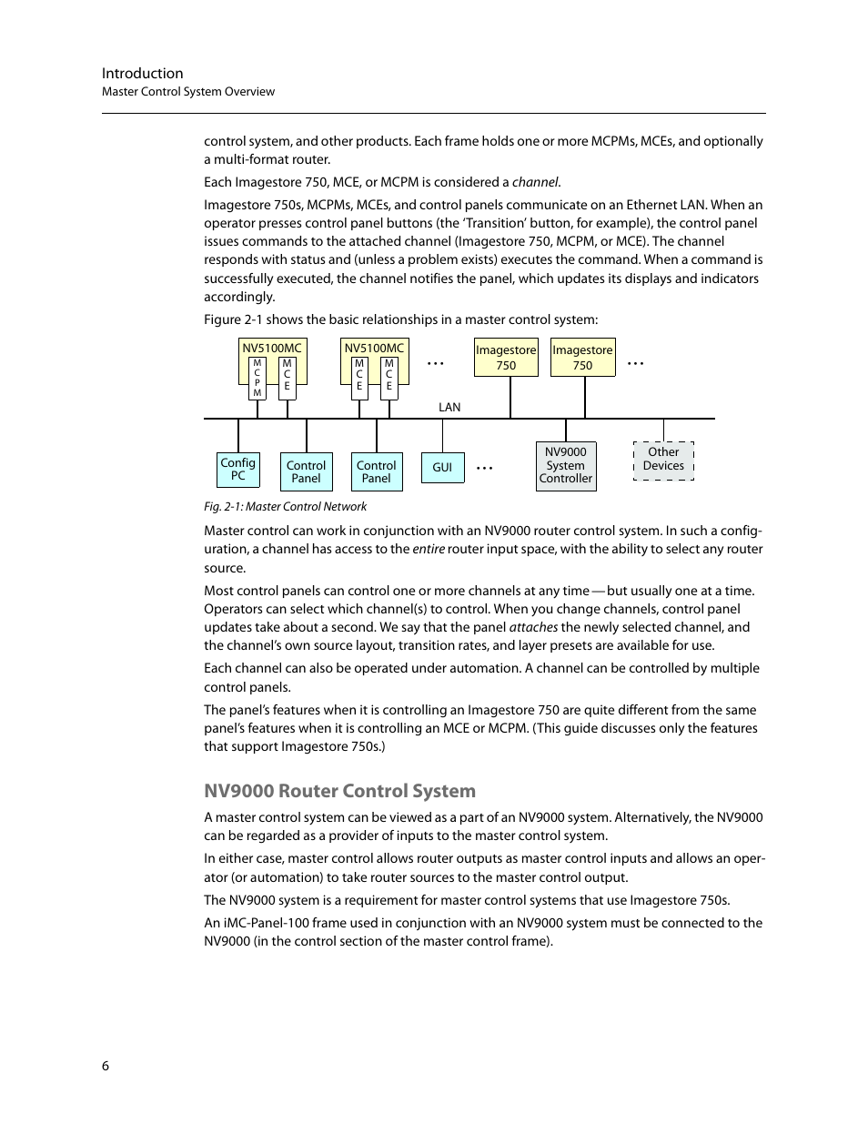 Nv9000 router control system | Grass Valley iMC-Panel-100 v.7.2.9.0 User Manual | Page 18 / 190