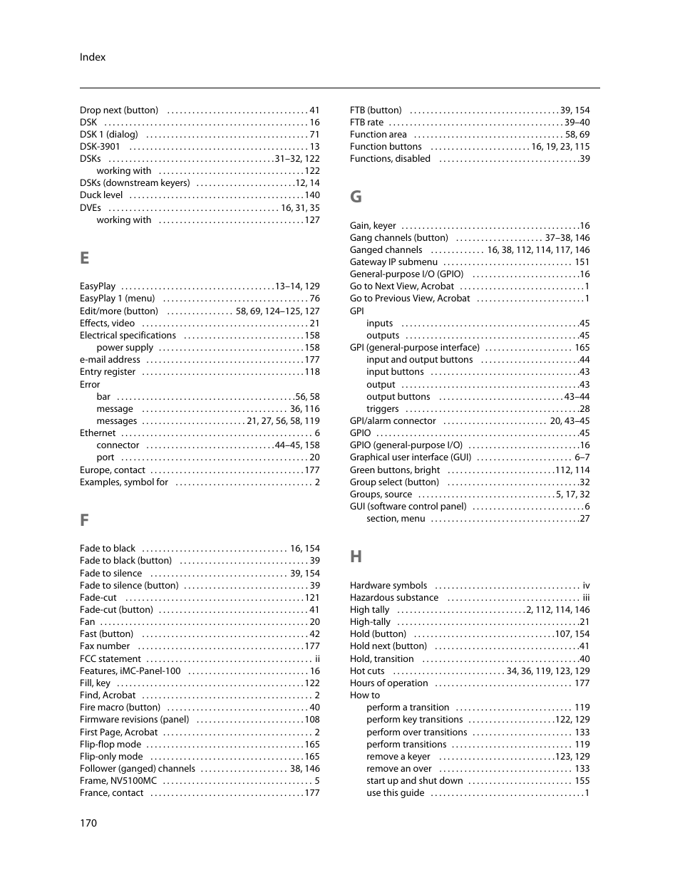 Grass Valley iMC-Panel-100 v.7.2.9.0 User Manual | Page 182 / 190