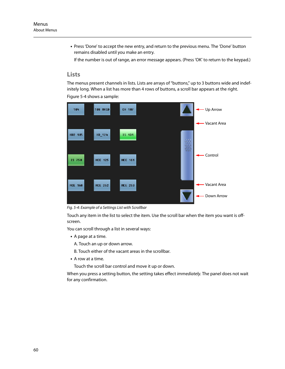 Lists | Grass Valley iMC-Panel-100 v.7.2.9.0 User Manual | Page 72 / 190