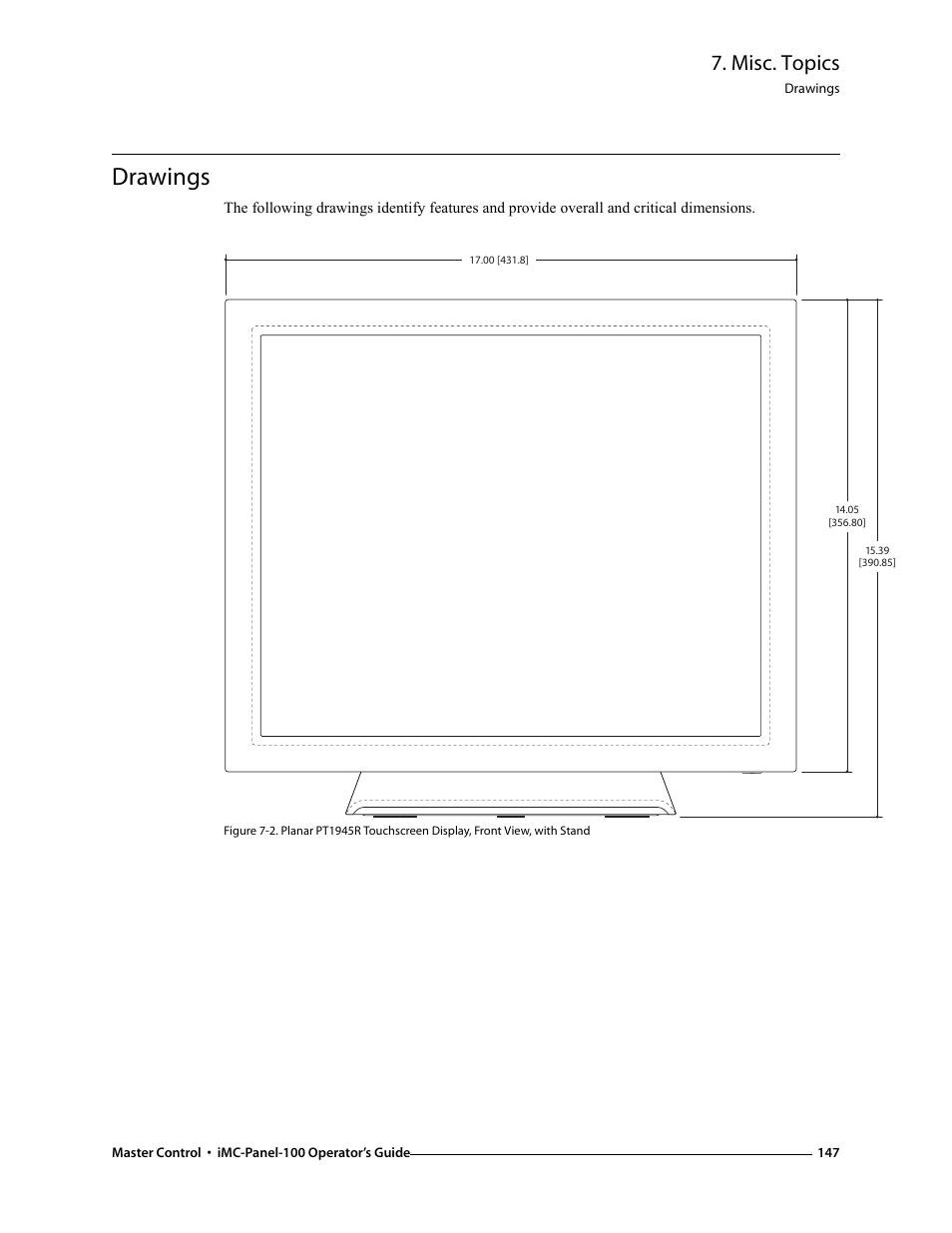 Drawings, Misc. topics | Grass Valley iMC-Panel-100 v.7.0.9.0 User Manual | Page 159 / 174