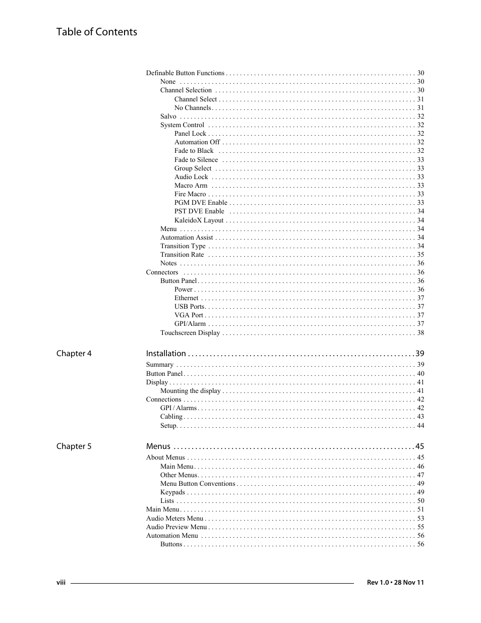 Grass Valley iMC-Panel-100 v.7.0.9.0 User Manual | Page 8 / 174
