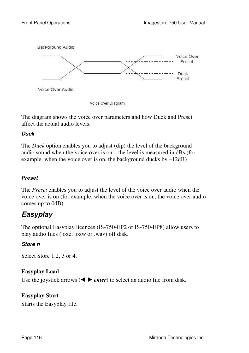 Easyplay | Grass Valley Imagestore 750 v.2.0.1 User Manual | Page 116 / 421