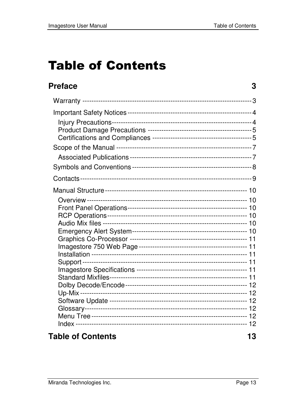 Grass Valley Imagestore 750 v.2.0.1 User Manual | Page 13 / 421