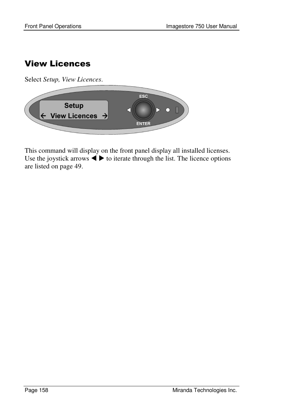 View licences | Grass Valley Imagestore 750 v.2.0.1 User Manual | Page 158 / 421