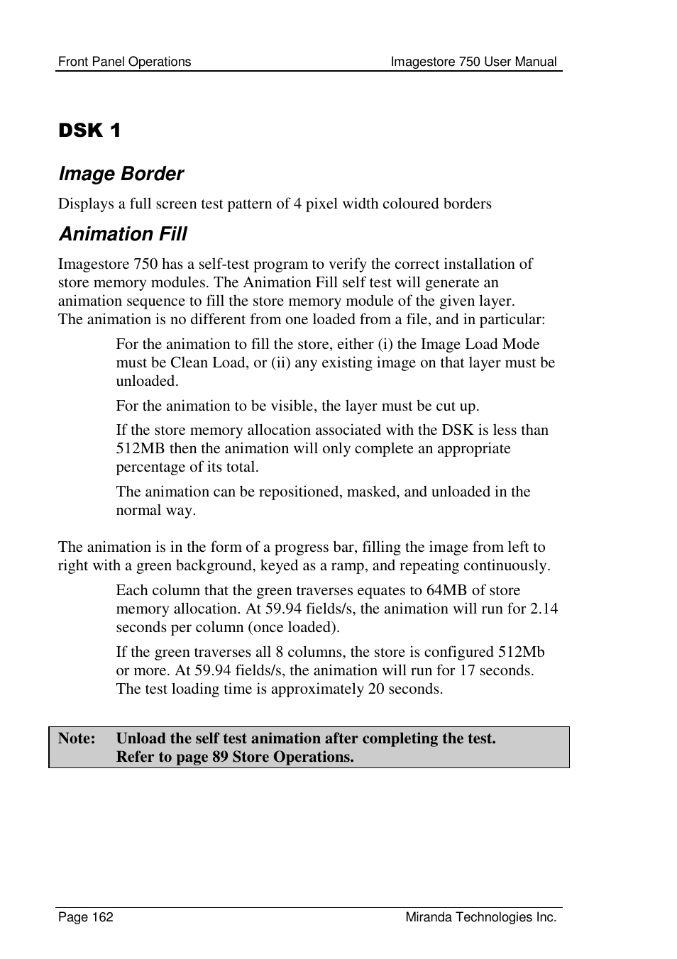 Dsk 1 image border, Animation fill | Grass Valley Imagestore 750 v.2.0.1 User Manual | Page 162 / 421