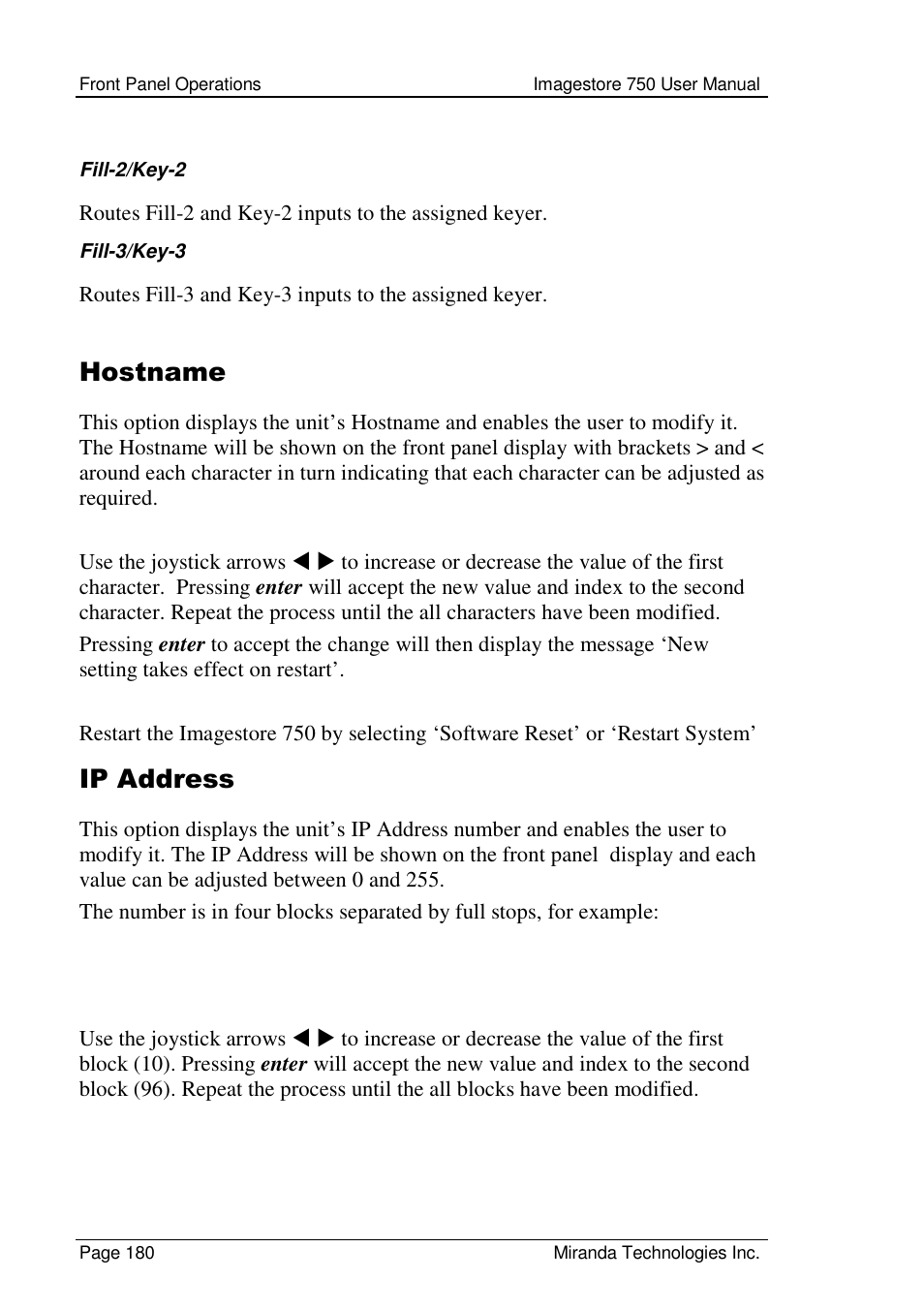 Hostname, Ip address | Grass Valley Imagestore 750 v.2.0.1 User Manual | Page 180 / 421
