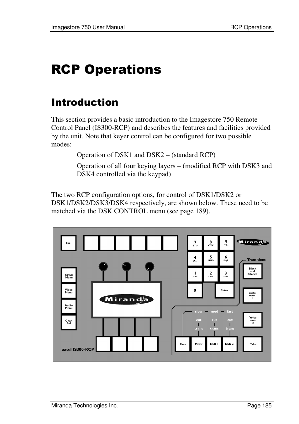 Rcp operations, Introduction | Grass Valley Imagestore 750 v.2.0.1 User Manual | Page 185 / 421