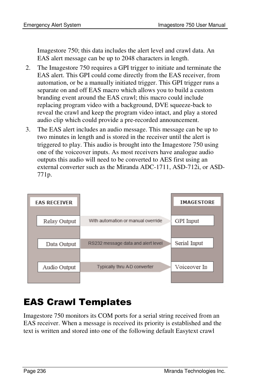Eas crawl templates | Grass Valley Imagestore 750 v.2.0.1 User Manual | Page 236 / 421
