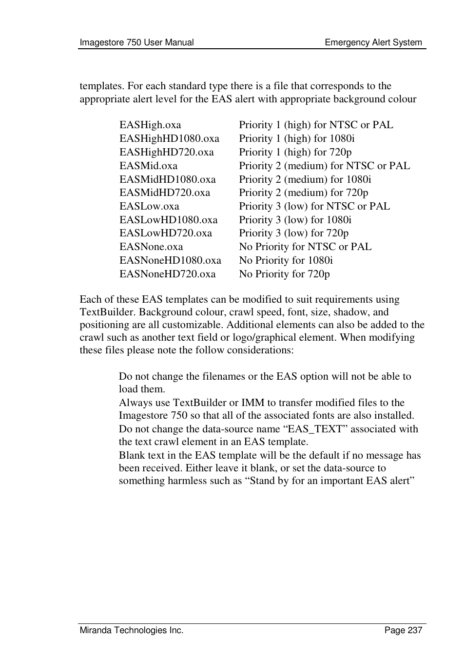 Grass Valley Imagestore 750 v.2.0.1 User Manual | Page 237 / 421