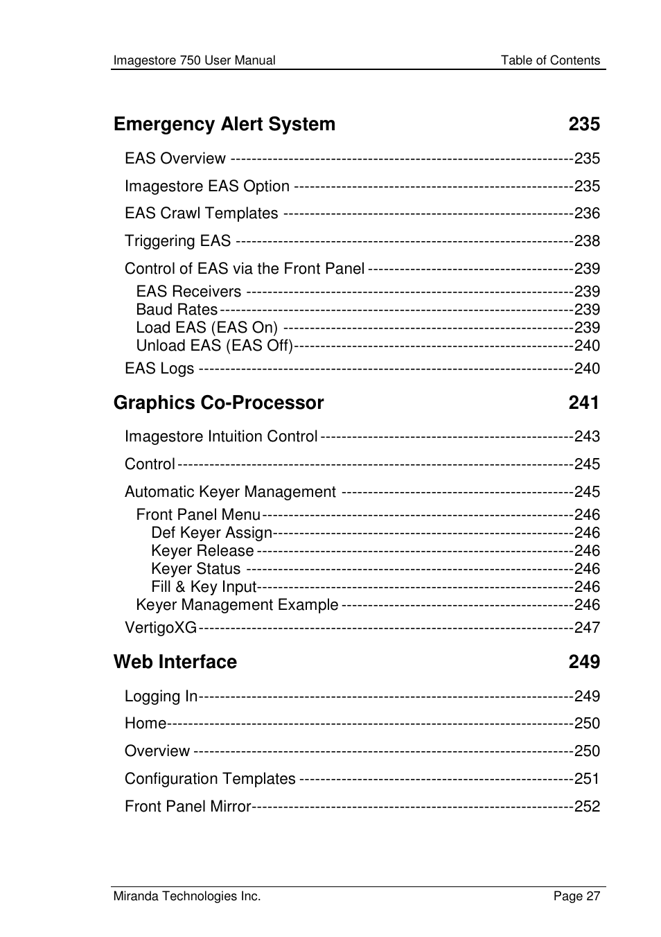 Grass Valley Imagestore 750 v.2.0.1 User Manual | Page 27 / 421