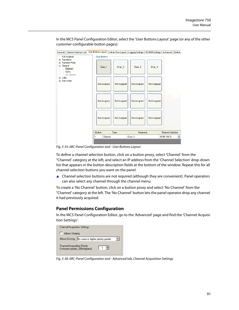 Panel permissions configuration | Grass Valley Imagestore 750 v.3.0.1 User Manual | Page 107 / 273