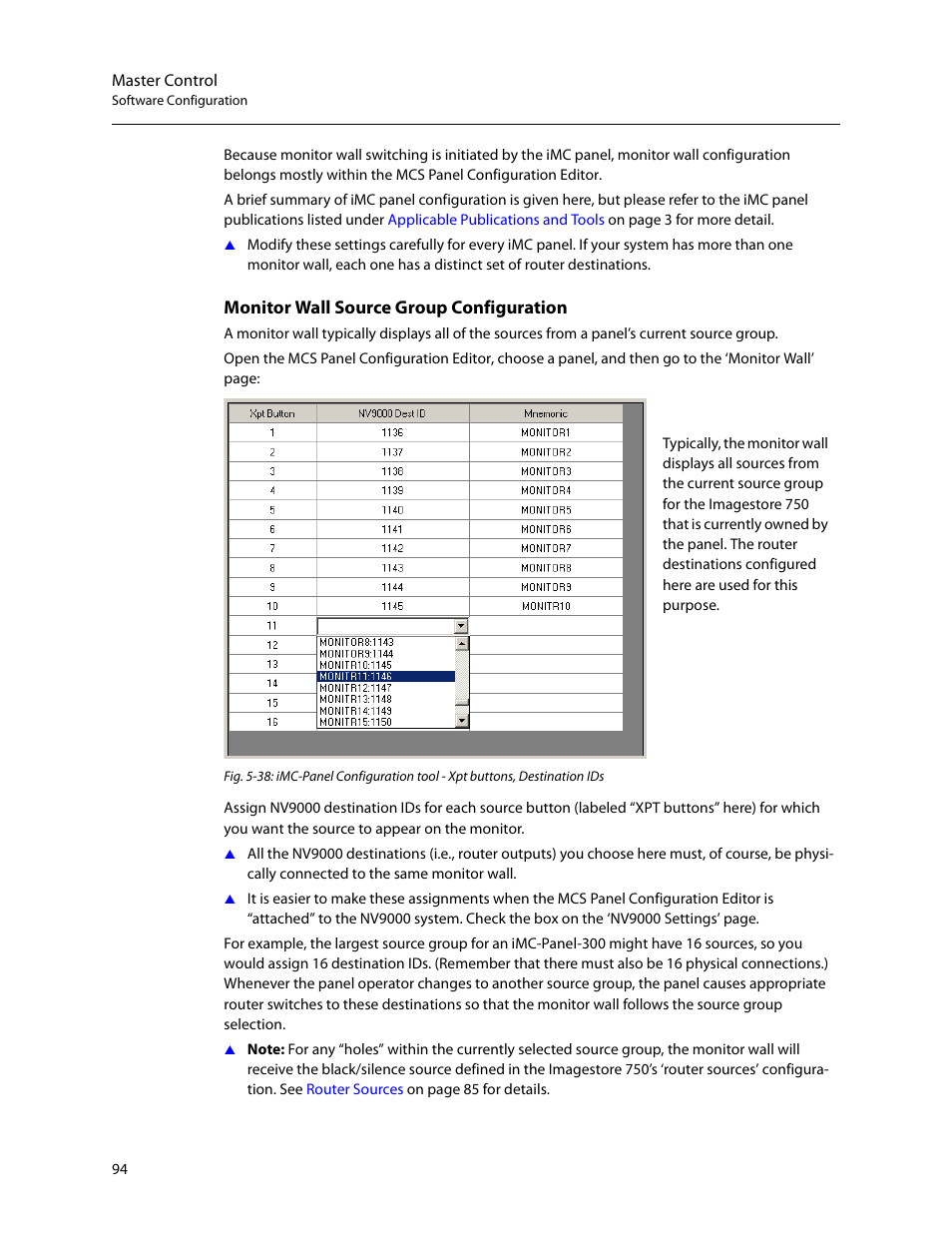 Monitor wall source group configuration | Grass Valley Imagestore 750 v.3.0.1 User Manual | Page 110 / 273