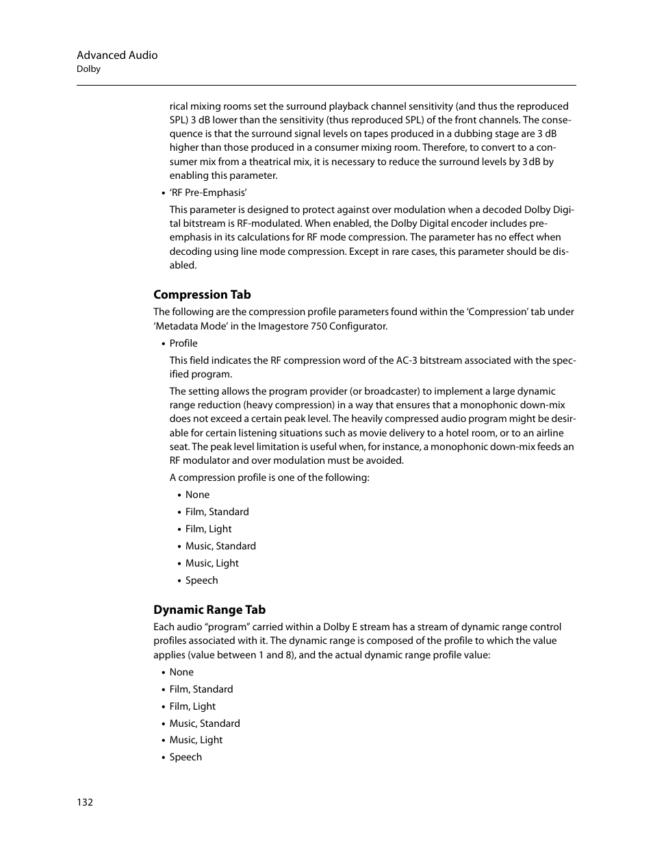 Compression tab dynamic range tab | Grass Valley Imagestore 750 v.3.0.1 User Manual | Page 148 / 273