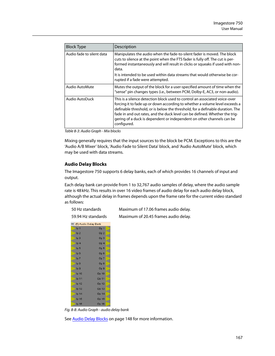 Audio delay blocks | Grass Valley Imagestore 750 v.3.0.1 User Manual | Page 183 / 273