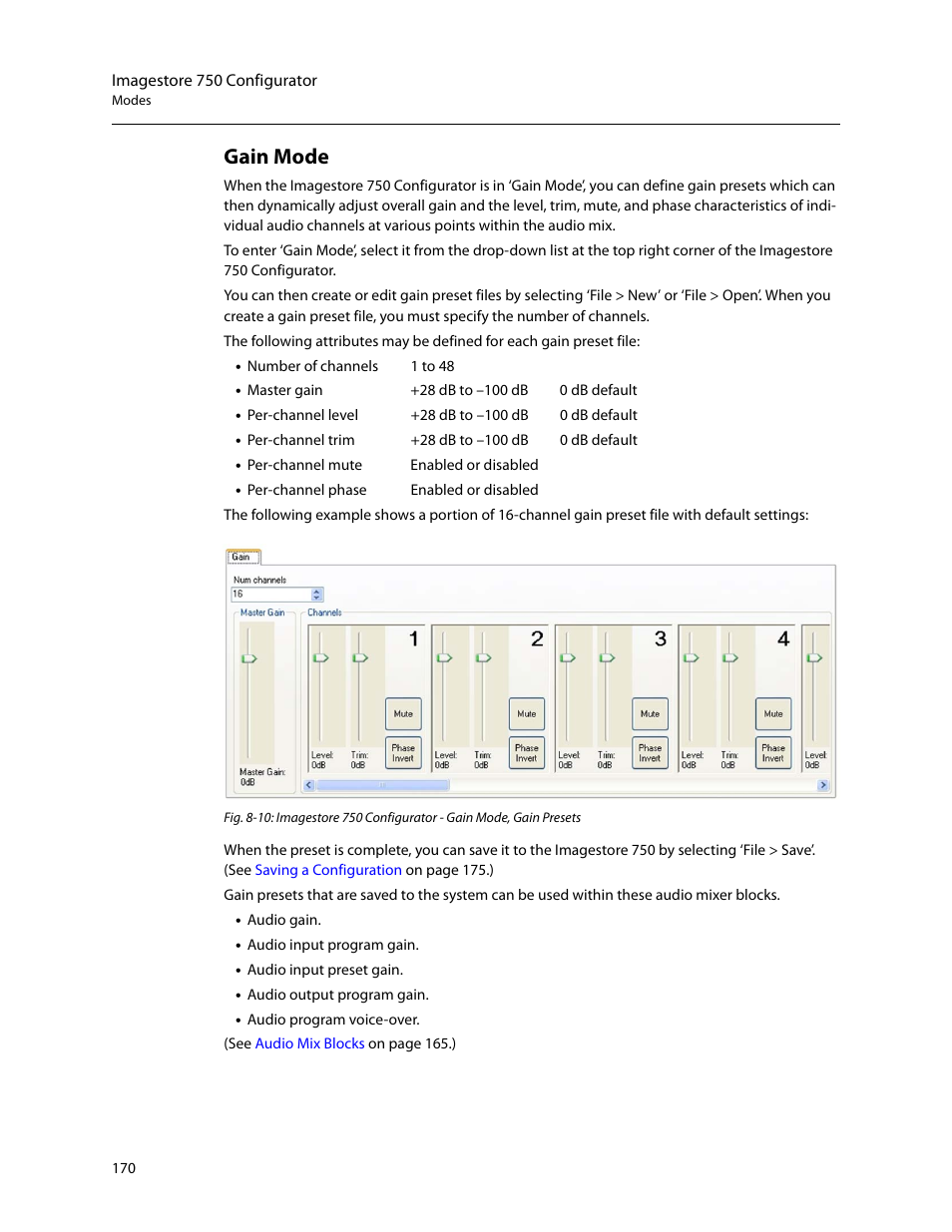 Gain mode | Grass Valley Imagestore 750 v.3.0.1 User Manual | Page 186 / 273